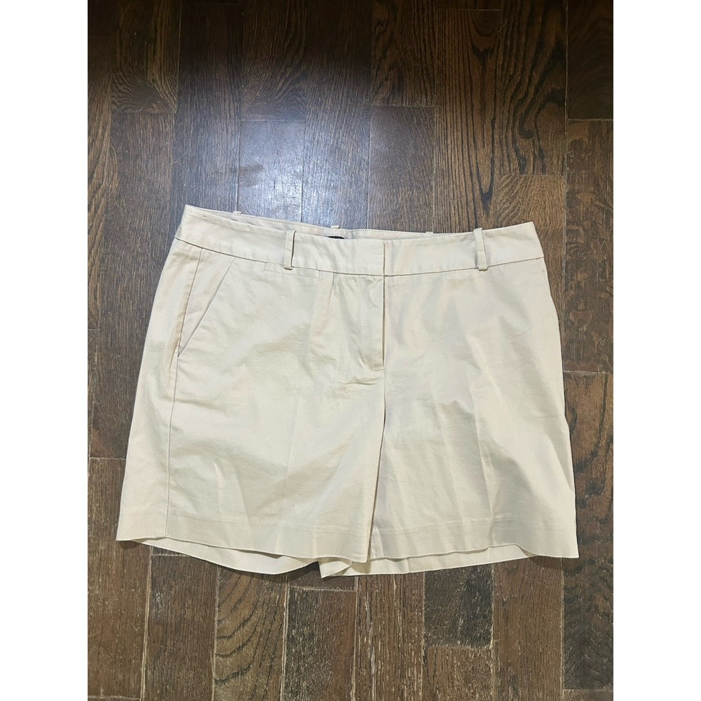 Talbots The Daily Short Chino Sz 12P Women's Cotton/Spandex Flat Front w/pockets